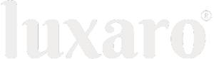 Luxaro logo in white on a green background
