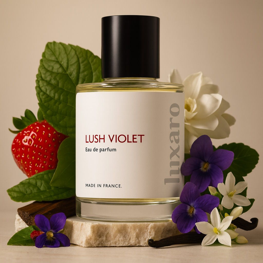 Luxaro Lush Violet perfume featuring violet, jasmine, and musk, inspired by Marc Jacobs's Daisy dupe - made in france