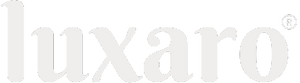 Luxaro logo in white on a green background